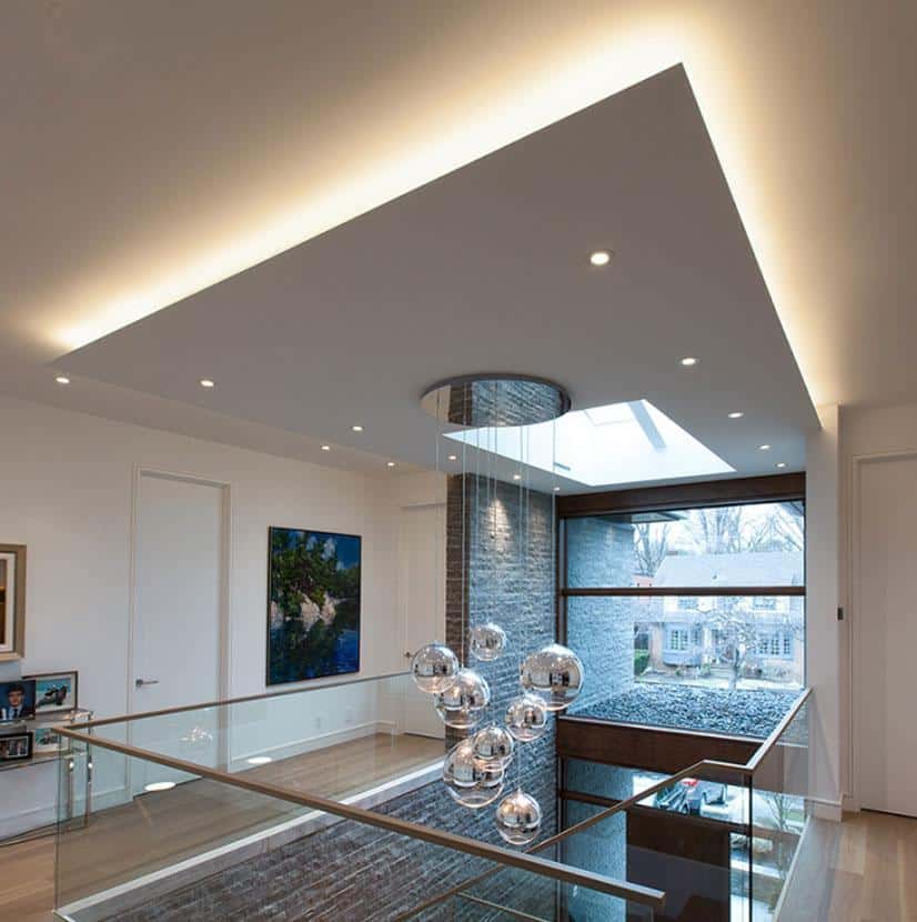 Linear Ceiling Mud-in Lighting - Living room drop ceiling